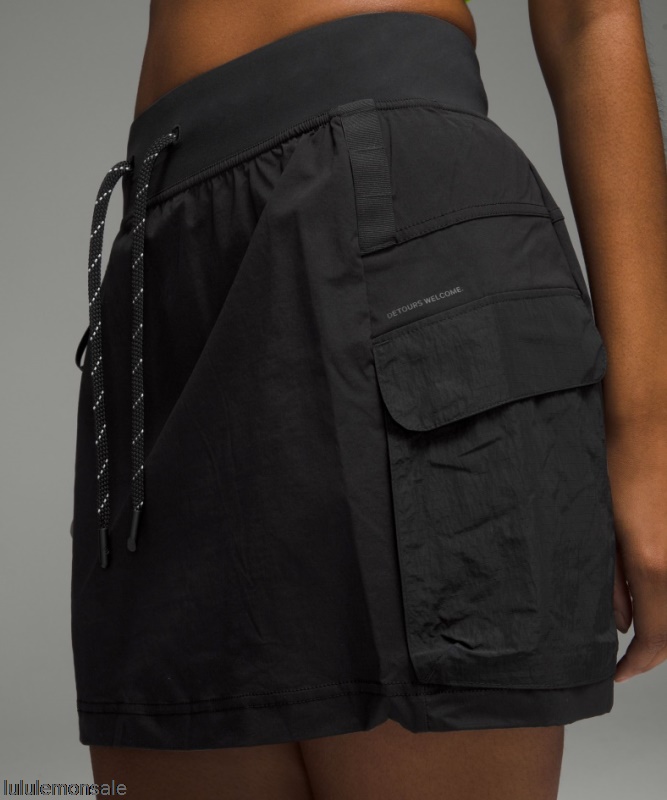 Lululemon Damen DELULU378 | Cargo-Hochhaus-Wanderrock Mit Mehreren Taschen Schwarz